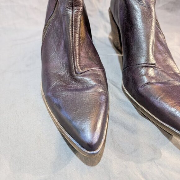 Veracruz Purple Pointed Toe Heel Ankle Boots Size 41 - Picture 4 of 10